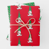 Gnome Elf Wrapping Paper Flat Sheet Set van 3 (In situ)