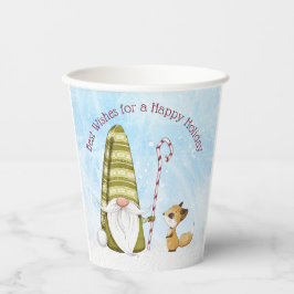 Gnome en Fox Best Wishes Happy Holiday Custom Papieren Bekers