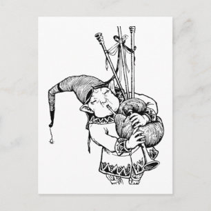 Gnome en Zijne Bagpipes Briefkaart
