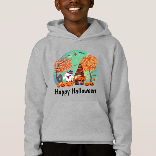 Gnome et fantôme d'Halloween mignons avec Text Boy (Devant)