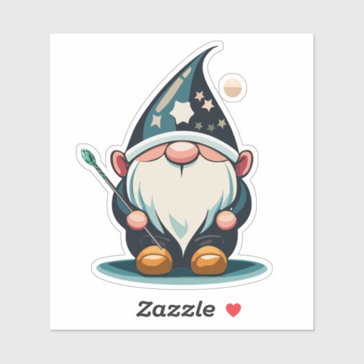 Gnome Explorer met wandelende wandelstok Sticker (Vel)