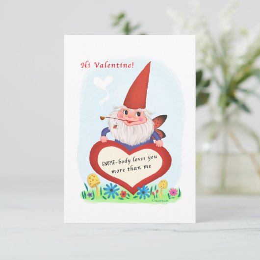 Gnome Fairy Kleine Traditionele Valentijn Kaart (Staand voorkant)