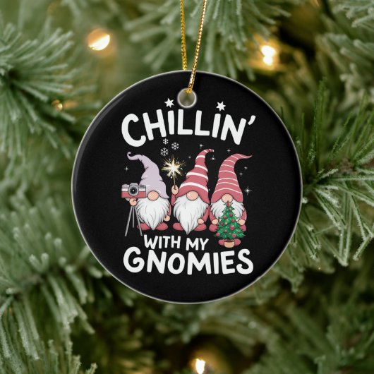 Gnome Familie Kerst Chillin Met Mijn Gnomies Keramisch Ornament (Boom)
