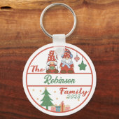 Gnome Family Kerstmis Sleutelhanger (Voorkant)