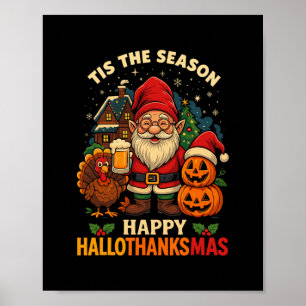 Gnome Fijne Hallothanksmas T-shirt Halloween Dankz Poster
