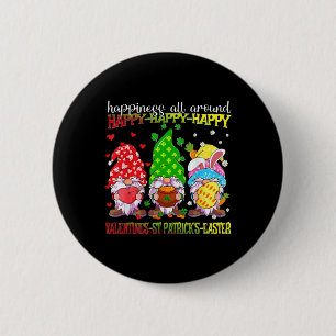 Gnome Fijne Valentijn St Patrick Pasen Geluk  Ronde Button 5,7 Cm