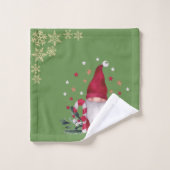 Gnome,Flocons de neige,Vacances Vertes (Gant de toilette)