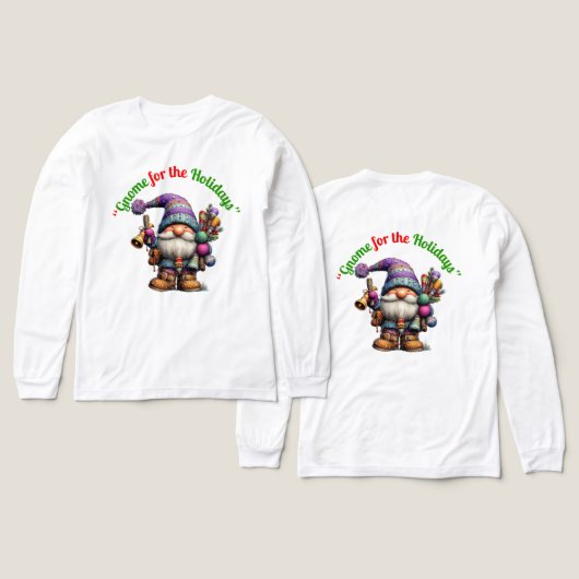 Gnome For The Holidays Tri-Blend Shirt (Design voorkant /achterkant)