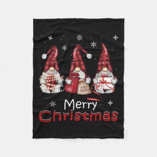 Gnome Funny Family Christmas Shirts Women 2024 Fleece Deken (Voorkant)