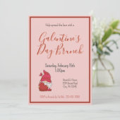 Gnome Galentines Day Brunch Uitnodiging (Staand voorkant)