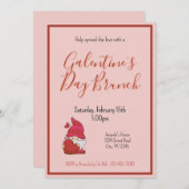 Gnome Galentines Journée Brunch Invitation (Devant / Derrière)