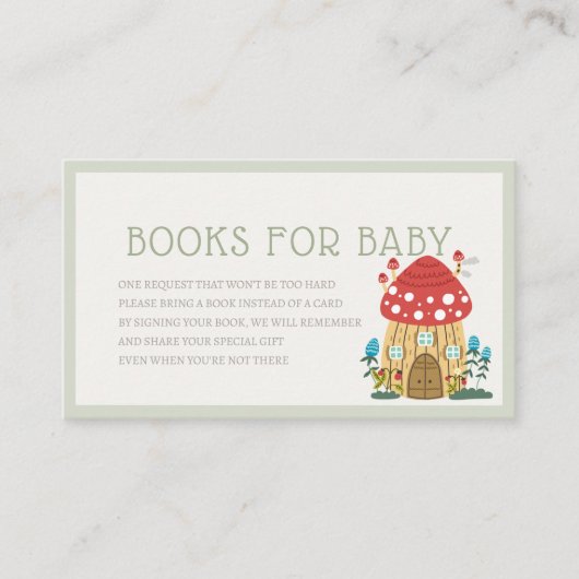 Gnome Garden Mushroom Green Book Request Informatiekaartje (Voorkant)
