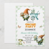 Gnome garden party invitation (Devant / Derrière)