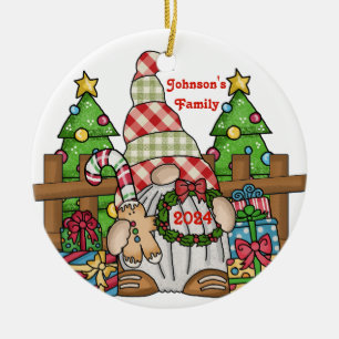 Gnome gepersonaliseerd keramisch ornament