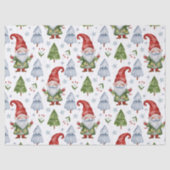 Gnome Gift Wrapping Tissue Paper White Waterverf Tissuepapier (Voorkant)