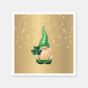 Gnome Gold Lights Shamrock St Patricks Day Servet