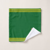 Gnome & Gold, Three Stripes on Forest Green  (Gant de toilette)
