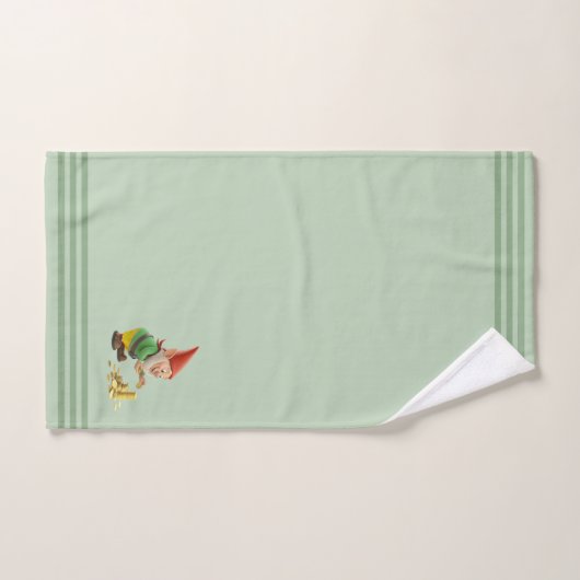Gnome & Gold, Three Stripes on Light Laurel Green  Bad Handdoek (Handdoek)