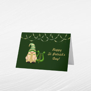 Gnome Goud Licht Harp St. Patrick's Dag Feestdagen Kaart