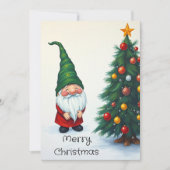 Gnome Grappig Trendy Whimsisch Fantasie Geen Foto Feestdagenkaart (Voorkant)