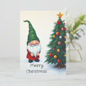 Gnome Grappig Trendy Whimsisch Fantasie Geen Foto Feestdagenkaart (Staand voorkant)