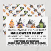 Gnome Griezellige Halloweenfeest Uitnodiging (Voorkant / Achterkant)