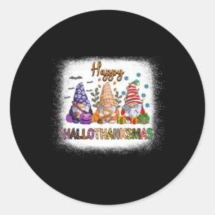 Gnome Halloween Thanksgiving Happy Hallo Ronde Sticker