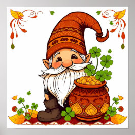  Gnome Happy St. Patrick's Day Shamrock Poster