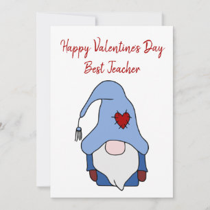 Gnome Happy Valentijnsdag Beste leraar Feestdagenkaart