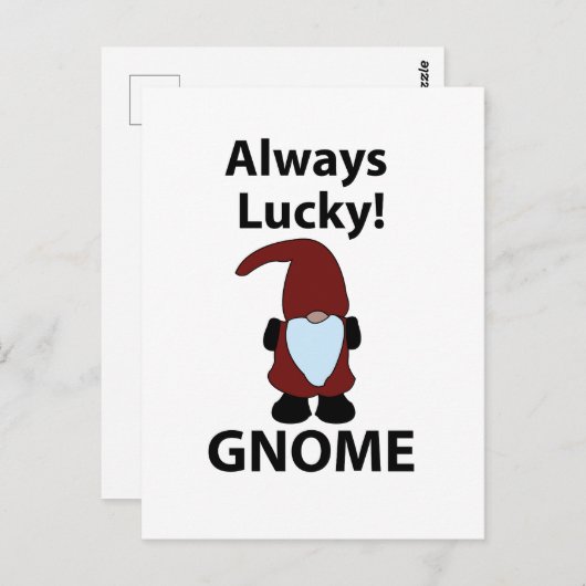 Gnome heeft altijd geluk briefkaart (Voorkant / Achterkant)