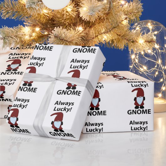Gnome heeft altijd geluk cadeaupapier (Feestdagen)