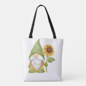 Gnome Holding a Sunflower and Notes on a Tote Bag (Dos)