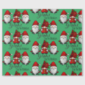 Gnome Holiday Kerstmis Cadeaupapier (Vlak)
