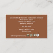 Gnome Hometown Bakery Pastry Cakes & Treed Brown Visitekaartje (Achterkant)