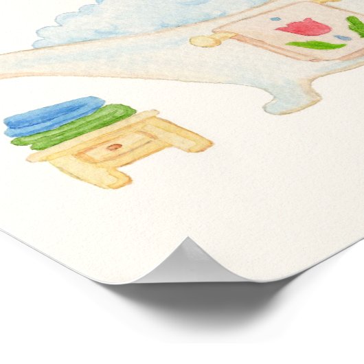 Gnome in Bubble Bath badkamerart print (Hoek)