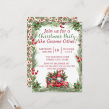 Gnome in een  rode truck kerstfeest