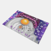 Gnome in het Paarse Pet Zing een kerstliedje welko Deurmat (Schuin)