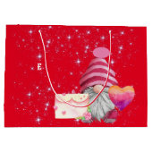 Gnome in love with rainbow heart groot cadeauzakje (Achterkant)