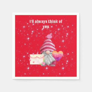 Gnome in love with rainbow heart servet