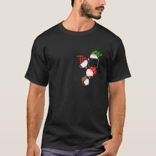 Gnome in Pocket Buffalo Plaid Pocket Gnome Kerst T-shirt