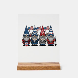 Gnome Infirmière Patriotique Gravure Vintage Vecto