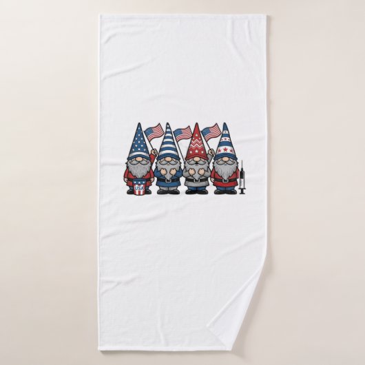 Gnome infirmière patriotique Vector Gravure vintag (Serviette de bain)