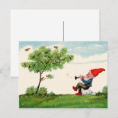Gnome Jouer de la musique pour les oiseaux Carte p (Devant / Derrière)