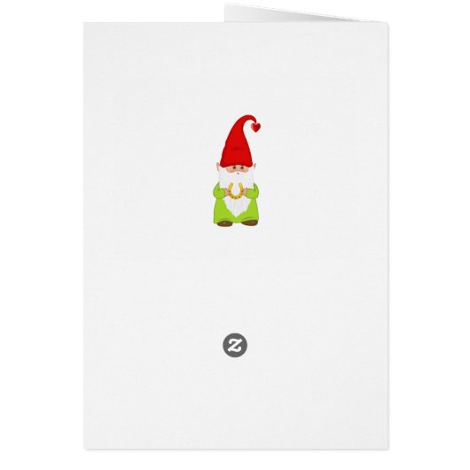 Gnome joyeux avec fer à cheval Anniversaire (Dos)