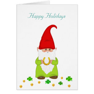 Gnome joyeux, fer à cheval et fêtes de confettis d