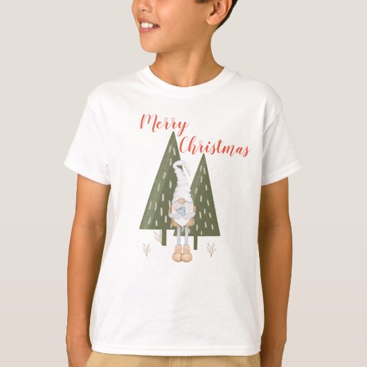 Gnome Joyeux Noël Pour Garçon T-Shirt Correspondan (Devant)