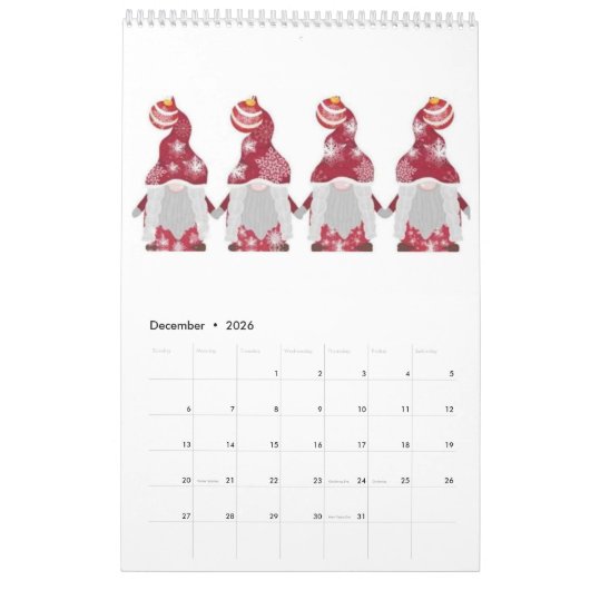 Gnome Kalender (Dec 2026)
