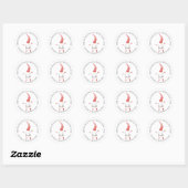 Gnome kerstabel — envelopzegel ronde sticker (Vel)