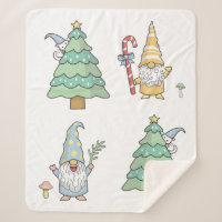 Gnome kerstbomen Modern Simple Sherpa Blanket