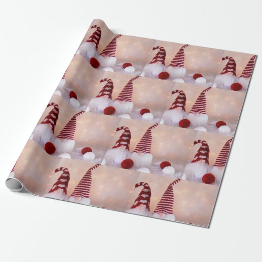 Gnome Kerstmis Cadeaupapier (Uitgerold)
